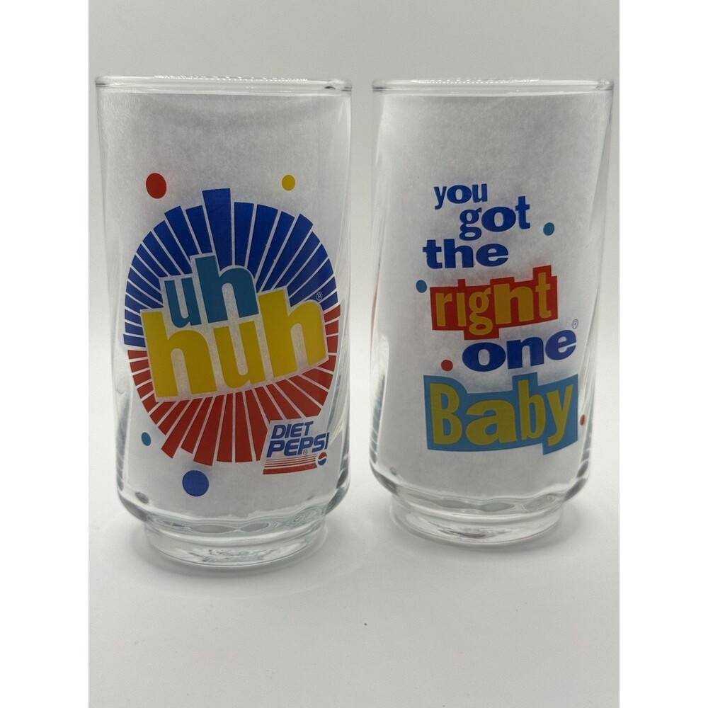 1991 Diet Pepsi You Got The Right One Baby Uh Huh Ray Charles - 2 Glasses